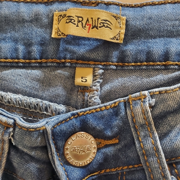 Raw 7 Original Junior's Skinny Blue Jeans Size 5 - Picture 7 of 12